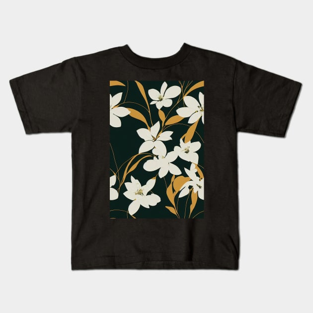 Beautiful Stylized White Flowers, for all those who love nature #212 Kids T-Shirt by Endless-Designs